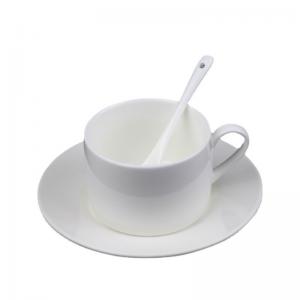 European Style Coffee Cup Set Bone China 3-Piece Ceramic For Hotel