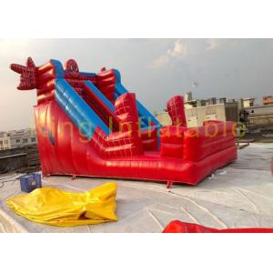Red / Blue Spider Man Inflatable Dry Slide Outdoor Giant Waterproof / Anti - UV Slide