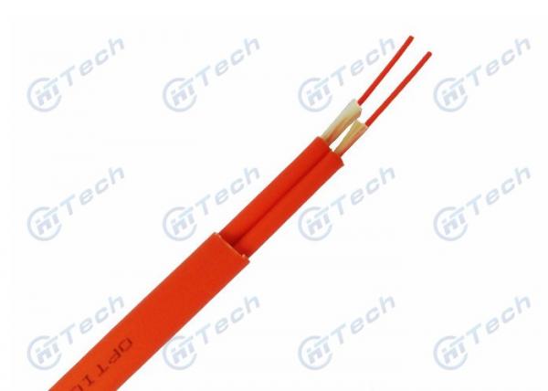 Duplex Flat Fiber Optic Cable 2 Cores UL Fire Rated OFNR With 900μM Tight Buffer