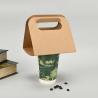 China クラフト白段ボール製ハンドヘルドカップキャリア 段ボール製カップおよびフラワー用包装 wholesale