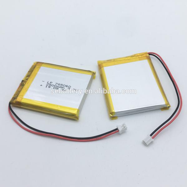SUN EASE CE and ROHS 3.7 v lithium polymer battery 785060 2500mAh with PCB and