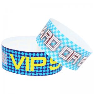 China Lightweight Custom Printed Tyvek Wristbands With Logo White Red Blue Full Color supplier