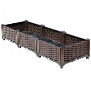 ISO9001 Brown Plastic Grow Box  Recycled Plastic Planter Boxes UV Resistant