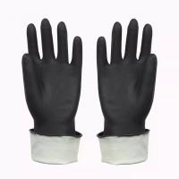 China Hot heavy natural rubber latex safety gloves popular black industrial gloves on sale