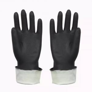 Hot heavy natural rubber latex safety gloves popular black industrial gloves