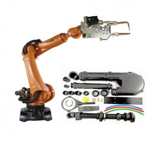 KR 360 R2830 universal robot with spot welding gun and CNGBS dress pack KUKA industrial robot arm