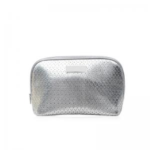 China Good Quality Silver Gray PU Cosmetic Toiletry Makeup Bag Waterproof supplier