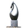 China 46&quot; Black Marble Resin Water Fountain Contemporary Resin Outdoor Wall Fountains wholesale