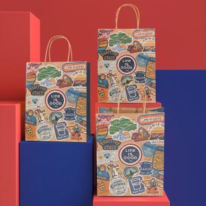 Custom Printed Zhejiang Kraft Paper Bag With Handles for Your Own Logo Promotion