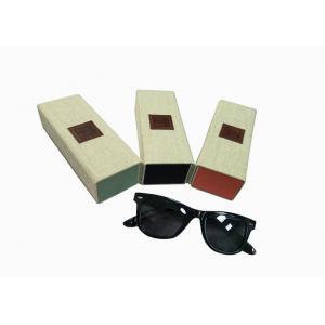 China White Linen Custom Optical Eyeglass Case / Collapsible Hard Sunglasses Case supplier