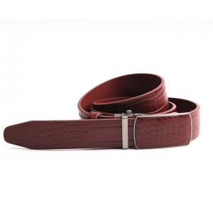 3.5cm Men Leather Ratchet Dress Belt With Automatic Click Slide Buckle