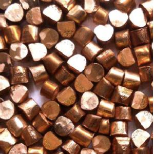 Cylindrical Shiny Pure Copper Grain With Golden Appearance Cutting Process