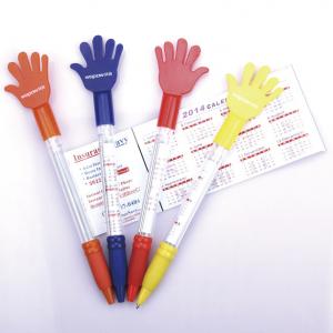 China hand style banner flag pen, promotional use pull out flag ball pen supplier