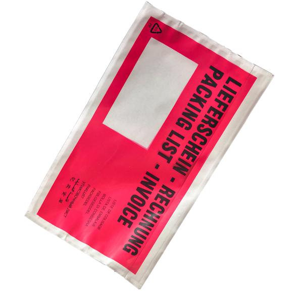 Waterproof Packing List Envelope Customized Invoice Enclosed Pouches Clear