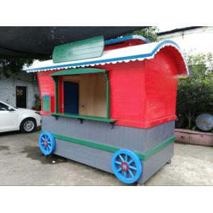 Street Food Vending Wood Kiosk Coffee Cart For Load And Transport