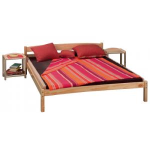 modern double bed pine wood