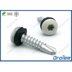 White Painted Torx Pan Head Stainless 410 Self Drilling Tek Screw w/ Sealing Rubber Washer