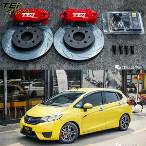 Front Big Brake Kit 4 Piston Caliper With 262x22mm Rotor BBK Auto Brake System For Honda Fit GK5 15 Inch Car Rim