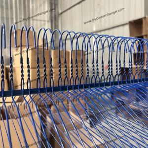 Custom Blue 18-Inch Dry Cleaner Wire Hangers Metal For Laundry Service