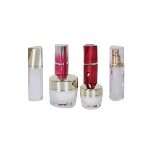 Free Sample OEM Face body Care Gift Set 15ml Color Customized Acrylic Lotion Bottle 15/50g Luxury Cream Jar Skincare Set