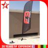 Single Sided Bow advertising feather flags with black cross base and pvc water