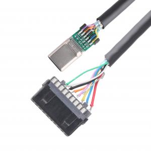 China 20P Female USB 3.0 Type-C to IDC Adapter Cable Internal Resistor Black PVC Wire OEM ODM supplier