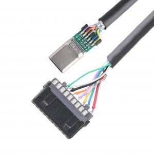 20P Female USB 3.0 Type-C to IDC Adapter Cable Internal Resistor Black PVC Wire OEM ODM