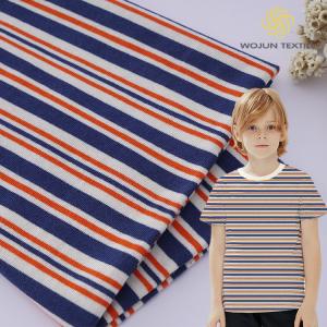 Support Customization And Wide Applicability 100% Cotton Double Yarn Striped Cotton Fabric For T-Shirt