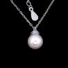 Bar Shape Freshwater Pearl Pendant Necklace Pure 925 Silver Chandelier