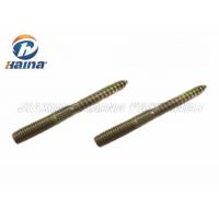 China Color Zinc Plated M10x94 Hanger Bolts For Furniture , Double Head Dowel Screw on sale