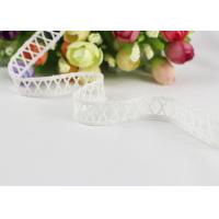 China White Narrow Water Soluble Polyester Flat Lace Trim With Simple X Design on sale