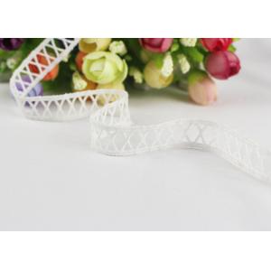 China White Narrow Water Soluble Polyester Flat Lace Trim With Simple X Design supplier