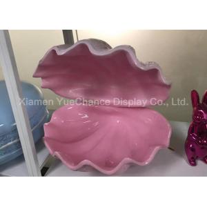 Large Size Pink Fiberglass Sea Shell With Smooth Inside For Displaying Bag / Shoes