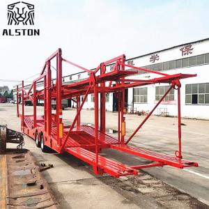 Two Axles Car Carrier Trailer, 8 Position Skeleton Trailer with Upper and Lower Decks