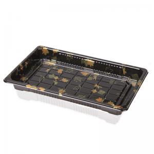 China Printed PS Plastic Sushi Tray Recyclable Dustproof supplier