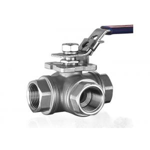 China 1 Inch 304 Stainless Steel Actuated Three Way Ball ValveBSP / NPT Threaded supplier