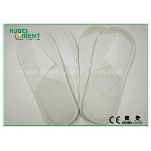 White Disposable Hotel Slipper / Closed toe One Time Use Nonwoven Slipper EVA Sole