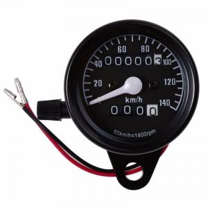 Black 12V Motorcycle Digital Speedometer , CE 140km/H Universal Motorcycle Speedometer