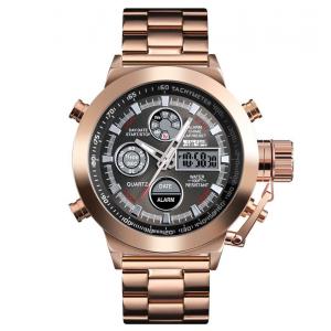 China analog digital watches for men  1688 sports 2time mens analog gold watch top seller supplier