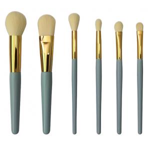 6pcs Glossy Aluminum Ferrule Essential Makeup Brush Set For A Variety Of Face Looks