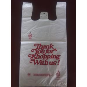 China 300+160*525mm 13mic White  Plastic T-Shirt Shopping Bag - 1000/Case , HDPE Material supplier