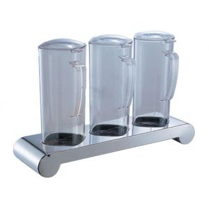 China 3-Holder Stainless Steel Stand for Square PC Juice Bottle, Restaurant Buffet Supplies supplier