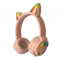China RGB Cute Cat Ears Noise Cancelling Bluetooth Headphones With Microphone Kid Stereo Music on sale