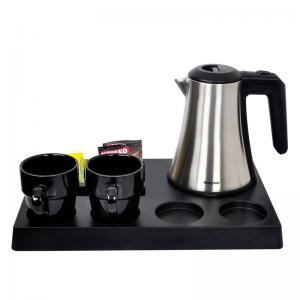 China 0.8L Stainless Steel Electric Kettle With Coffee Wooden Tray Set supplier