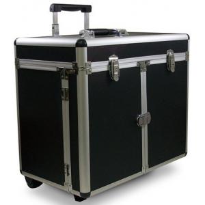 Aluminum Finish Black Makeup Trolley Case Sleek And Contemporary