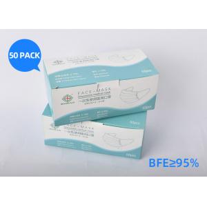 Eco Friendly Fliud Resistant Surgical Mouth Mask , CE 3 Ply Disposable Face Mask