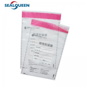 China Self Sealing Plastic Tamper Evidence Deposit Cash Bag Tamper Proof Money Bag supplier