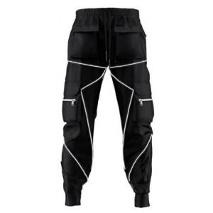 China Small Quantity Garment Manufacturer Sports Trousers Velcro Slacks With Reflective Strips supplier