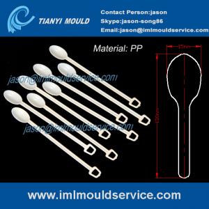 China PP disposable plastic coffee mixing spoons moulding/ ice cream mixing spoons mould supplier