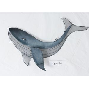 China Blue Home Decoration Hanging 3D metal shark wall decor supplier